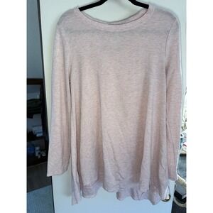 Cupio Blush Womens Light Pink Heathered Long Sleeve Tunic Top Size Large